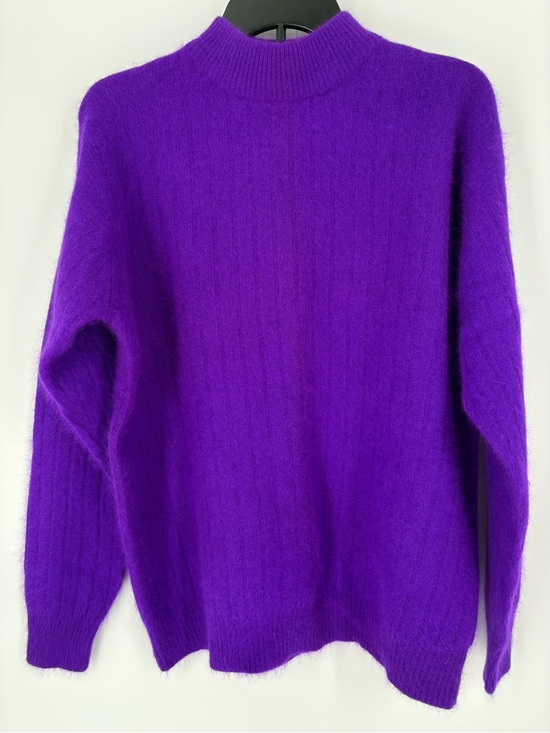 Rafaella Sweaters - VTG Rafaella Grape Purple Angora Rabbit Hair Lambswool Mock Neck Sweater Large